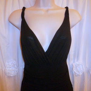 Anthropologie Sweet Pea Black mesh overlay maxi M